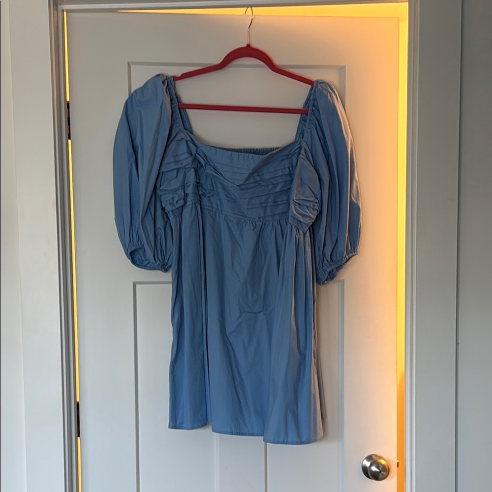 Abercrombie & Fitch Light Blue Puff Sleeve Dress